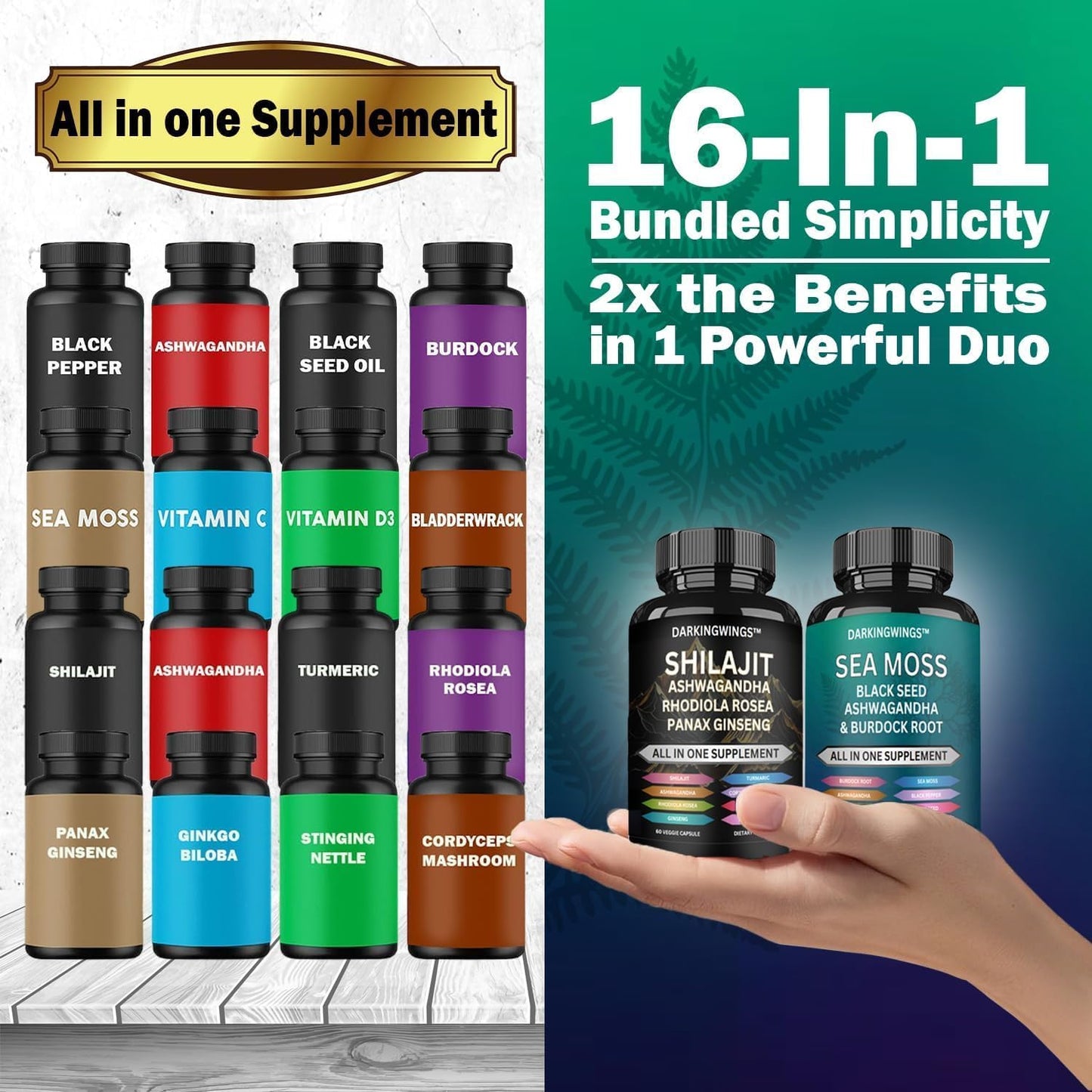 Shilajit and Sea Moss Capsule, Complete Vitality Formula