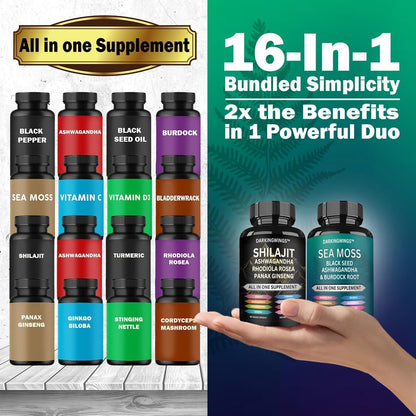 Shilajit and Sea Moss Capsule, Complete Vitality Formula